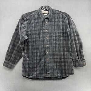Vtg Pure Stuff Mens Shirt Jacket Plaid Corduroy Long Sleeve Button Up Size L